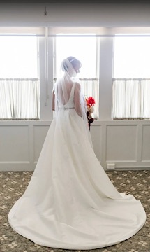 Bridal gown train and hem alteration, serving Swansea MA and Eastern Massachusetts