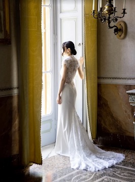 Fitted wedding gown after bridal alterations, serving Swansea MA and Eastern Massachusetts