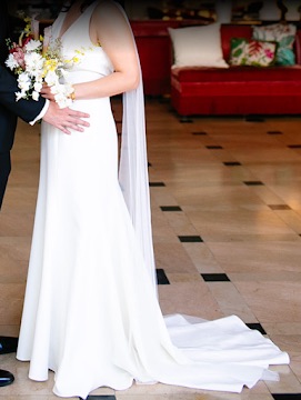 Bridal gown bustle and finishing detail, serving Swansea MA and Eastern Massachusetts